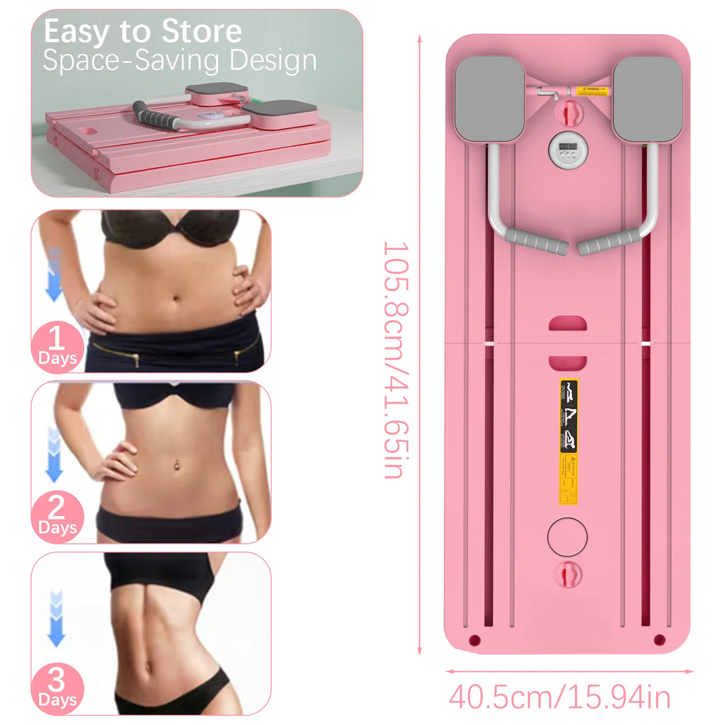 Planche Pilates Pliable Multifonctionnelle – Abdominaux, Gainage & Pompes avec Rebond Automatique