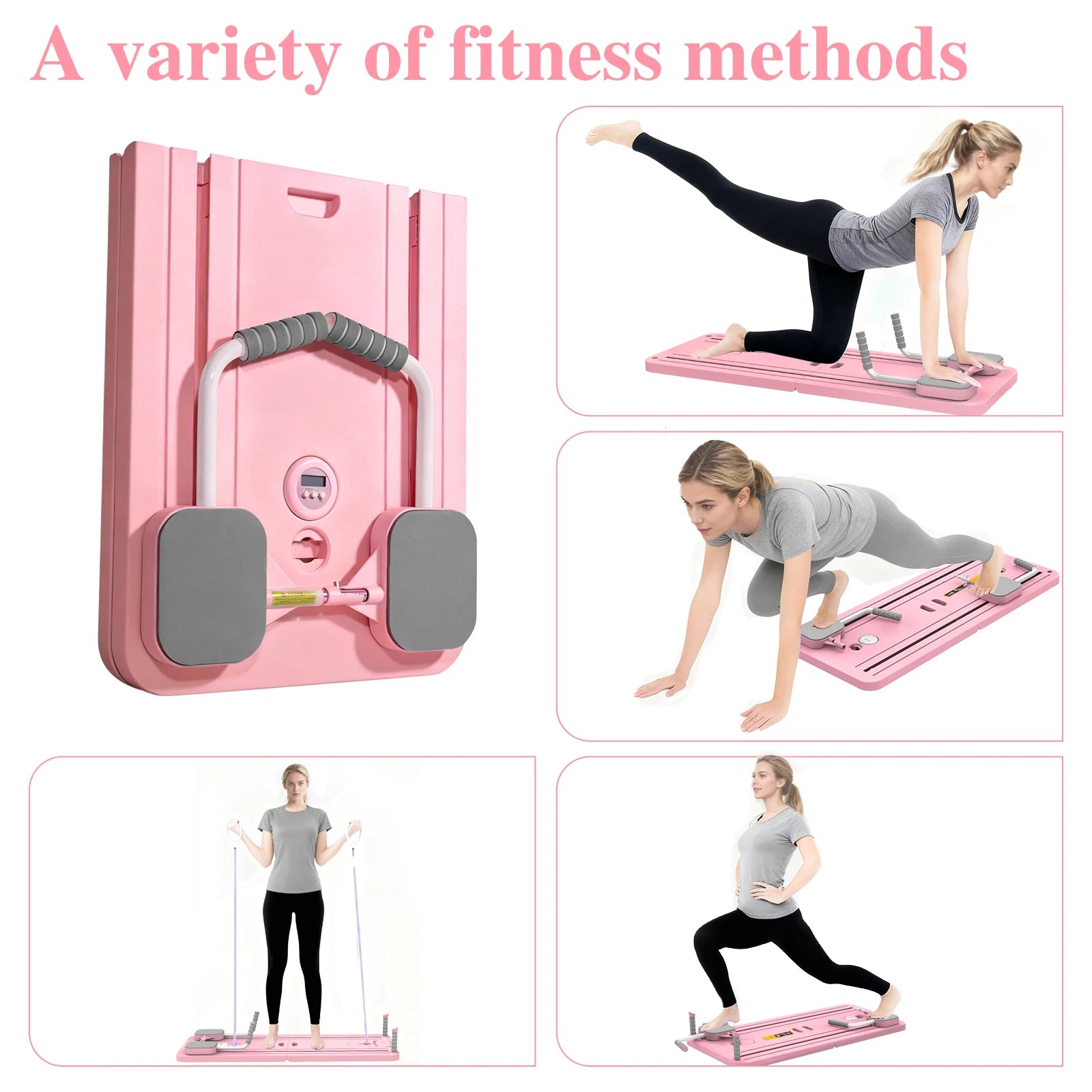 Planche Pilates Pliable Multifonctionnelle – Abdominaux, Gainage & Pompes avec Rebond Automatique