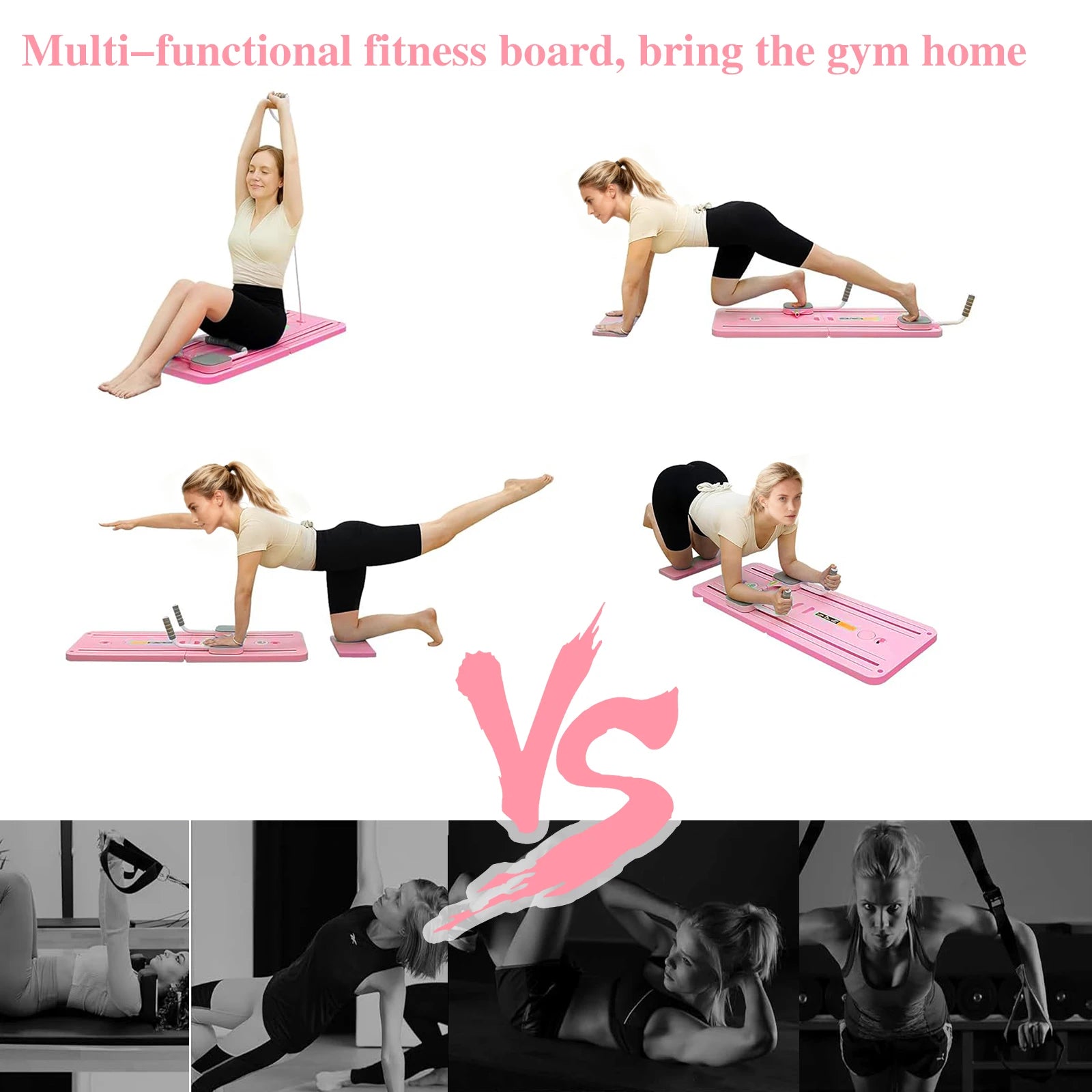 Planche Pilates Pliable Multifonctionnelle – Abdominaux, Gainage & Pompes avec Rebond Automatique