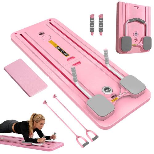 Planche Pilates Pliable Multifonctionnelle – Abdominaux, Gainage & Pompes avec Rebond Automatique