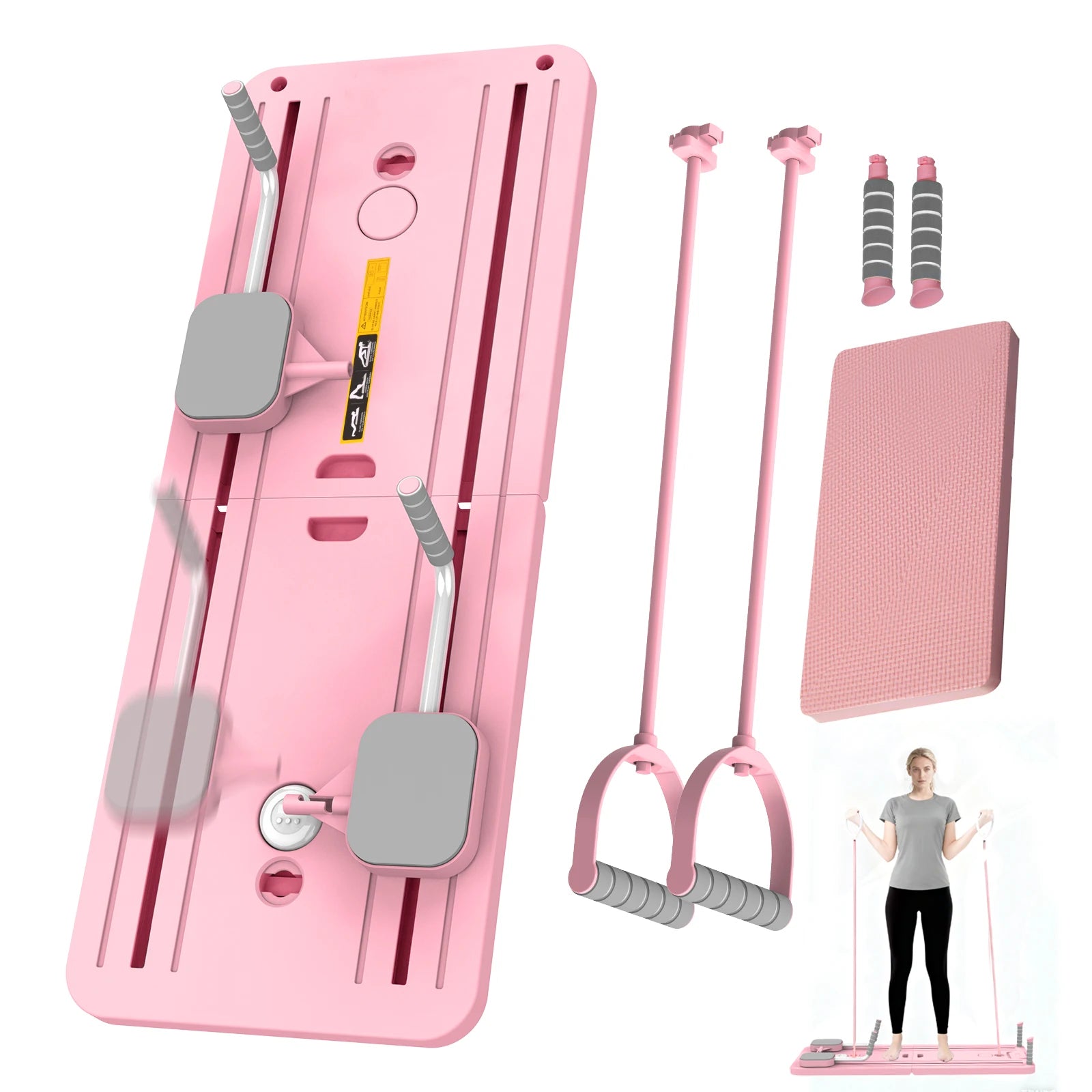 Planche Pilates Pliable Multifonctionnelle – Abdominaux, Gainage & Pompes avec Rebond Automatique