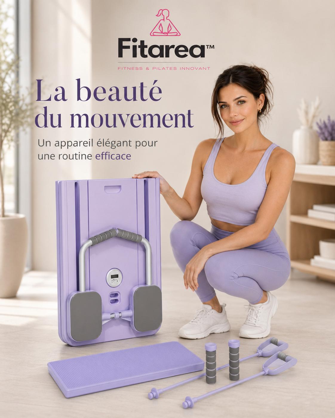 Planche Pilates Pliable Multifonctionnelle – Abdominaux, Gainage & Pompes avec Rebond Automatique